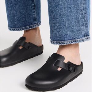 Birkenstock Boston Black leather Clogs